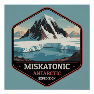 Poster Expédition Antarctique Miskatonic Voyage Vintage