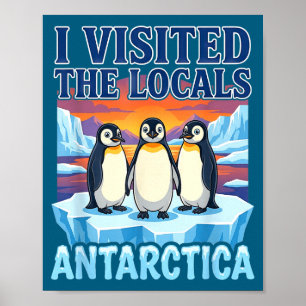 Poster Expédition Souvenir de Voyage Antarctique Manchot