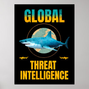 Poster Expert en cybersécurité Requin Drôle