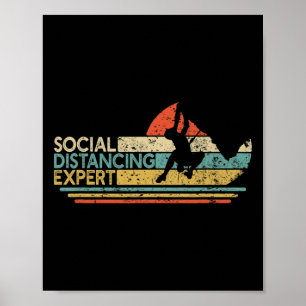 Poster Expert en distanciation sociale grimpeur de roche