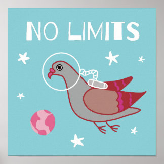 Poster explorateur spatial de pigeon