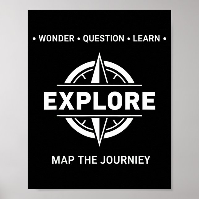 Poster Explore Wonder Question Learn Map The Journey  (Devant)