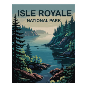 Poster Explorez Isle Royale Le paradis éloigné du Michiga