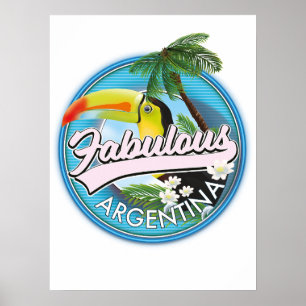 Poster Explorez l'incroyable Argentine logo Carte postale