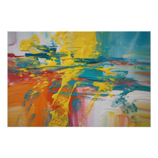 Poster Explosion Abstraite Haute Brillance
