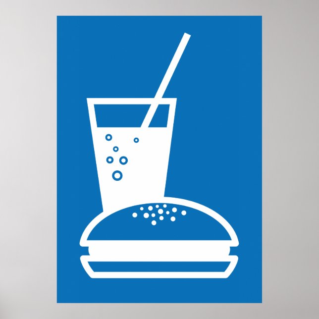 Poster explosion de goût bleu burger et citronnelle (Devant)