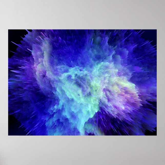 Poster Explosion de néon spatial no 1 (Devant)