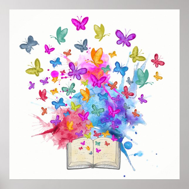 Poster Explosion de papillons (Devant)