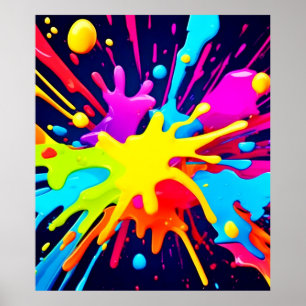 Poster Explosion de peinture radiante