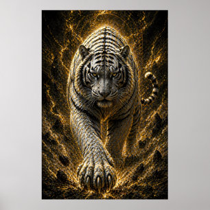 Poster Explosion de puissance du Tigre Blanc - Esprit d'O