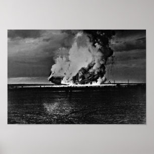 Poster Explosion de Zeppelin - Catastrophe du Hindenburg