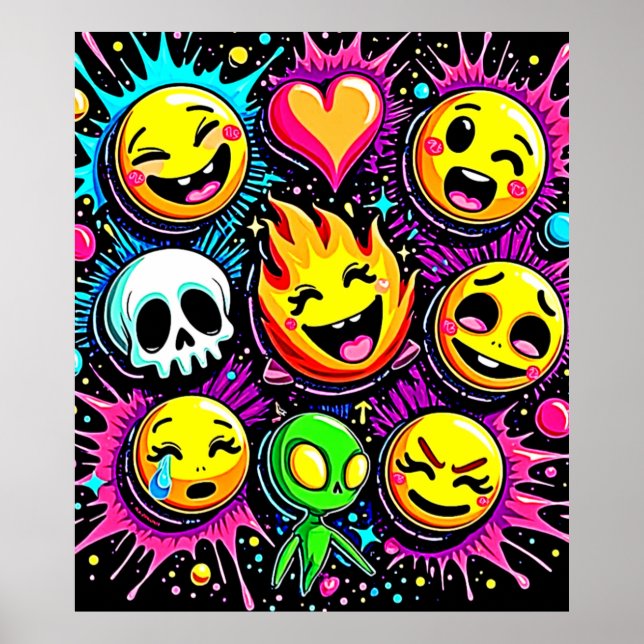 Poster Explosion Emoji Joueuse (Devant)