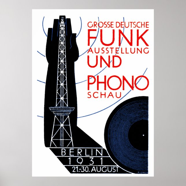 Poster Exposition allemande de radio et de musique 1931 (Devant)