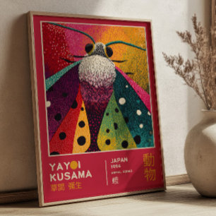 Poster Exposition d'art japonais Yayoi Kusama Papillon In