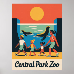 Poster Exposition de phoques pour famille au zoo de Centr