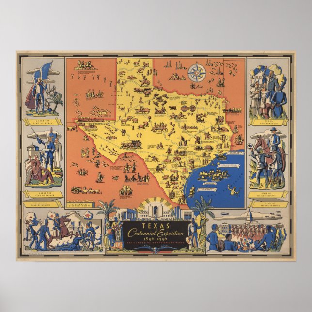 Poster Exposition du centenaire du Texas (Devant)