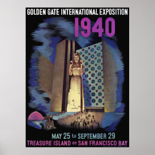 Poster Exposition internationale du Golden Gate de 1940