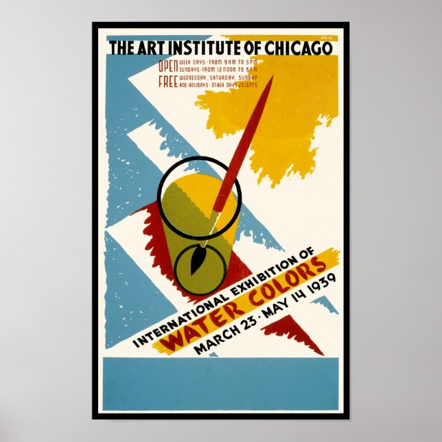 Poster Exposition internationale sur la couleur de l'eau (Devant)