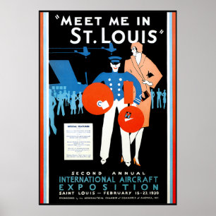 Poster Exposition internationale vintage d'aéronefs