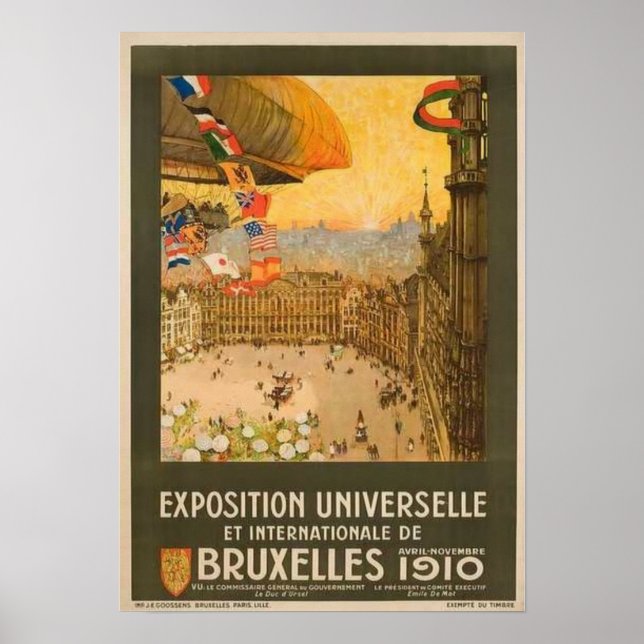 Poster Exposition vintage de Bruxelles (Devant)