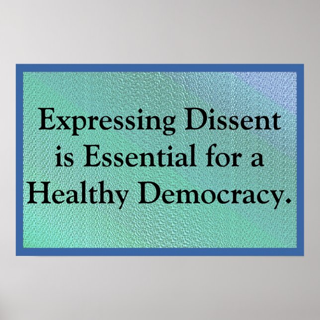 Poster Expressing Dissent (Devant)