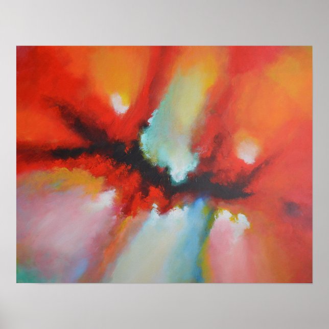 Poster Expressionnisme Abstrait moderne peinture acryliqu (Devant)