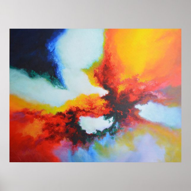 Poster Expressionnisme Abstrait moderne peinture acryliqu (Devant)