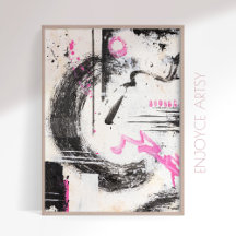 Expressive wabi sabi rose abstrait peinture