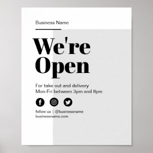 Poster Extérieur Moderne Ouvert Pour Les Entreprises Sort