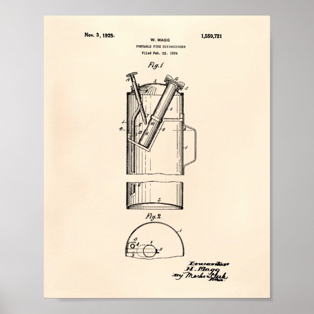 Poster Extincteur de feu portable 1925 - Vieux poivre (Devant)