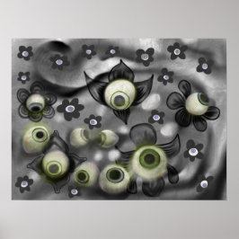 Poster Eyeball Ghosts Déplaisant gothique Halloween Art