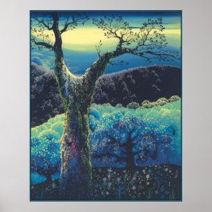 Poster Eyvind Earle - Verger en fleurs - 1974; États-Uni