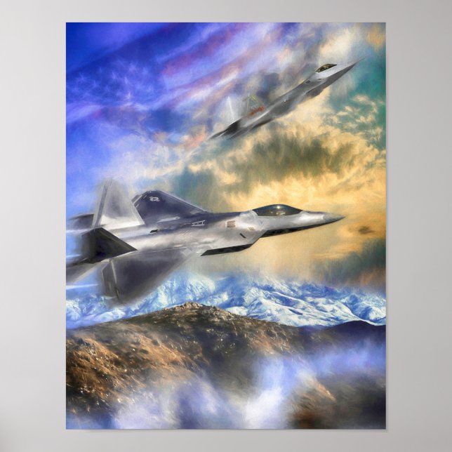 POSTER F22 RAPTOR JETTE SUR L'AMÉRIQUE (Devant)