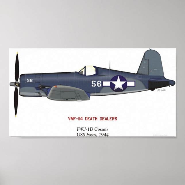 Poster F4U-1D Vought Corsair "Sun Setter" (Devant)