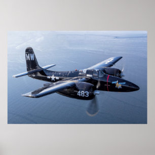 Poster F7F Tigercat 'Bad Kitty' sur le Puget Sound
