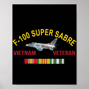 Poster F-100 nord-américain Super Saber Vietnam Vétérinai