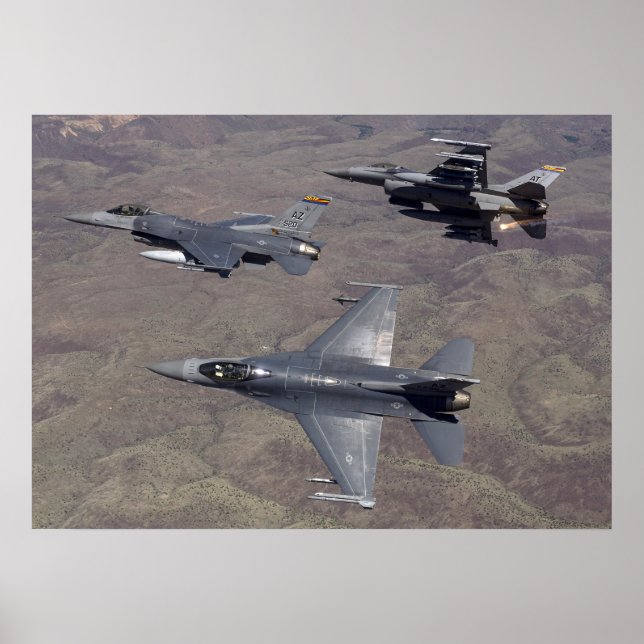 Poster F-16 Aéronefs de faucons de combat (Devant)