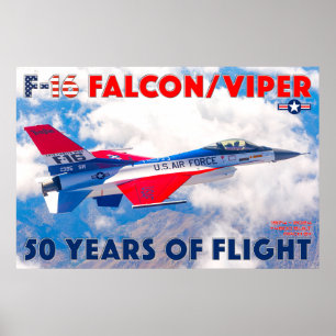 POSTER F-16 FALCON/VIPER - 50 ANS !