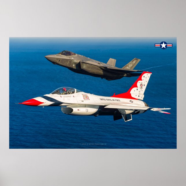 POSTER F-16C FALCON ET F-35A LIGHTNING II (Devant)