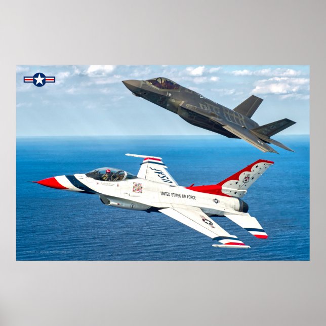 POSTER F-16C FALCON ET F-35A LIGHTNING II (Devant)