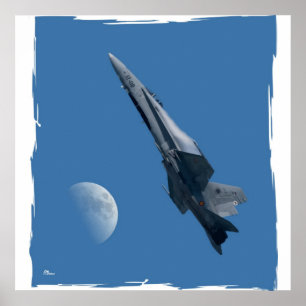 Poster F-18 et lune