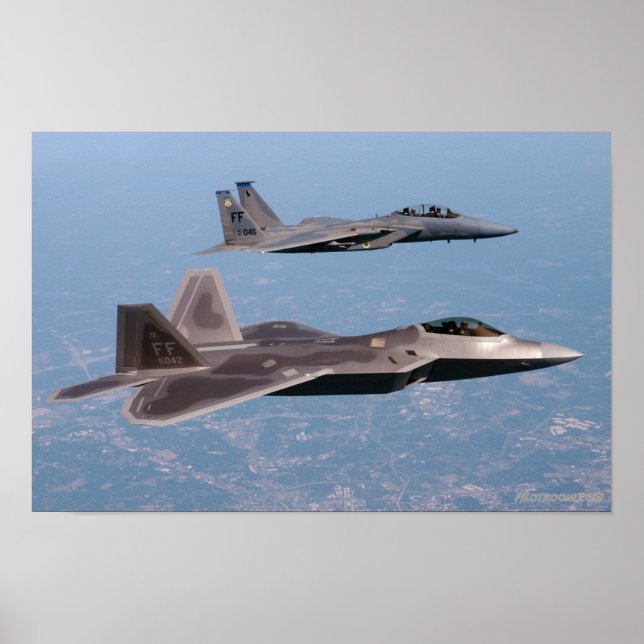Poster F-22 Raptor et F-15 Eagle (Devant)