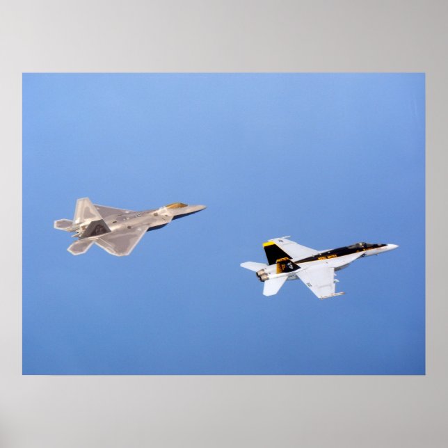 Poster F-22 Raptor et FA-18 Super Hornet (Devant)