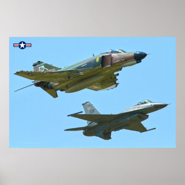 Poster F-4 PHANTOM et F-16 FALCON DE COMBAT (Devant)