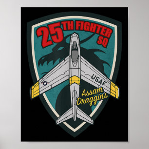 Poster F-86 Sabre 25e escadron de chasse