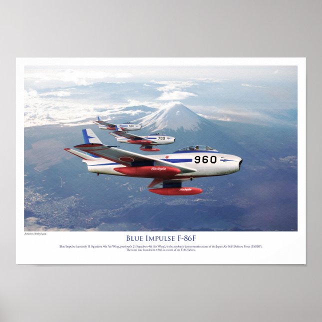 Poster F-86F Blue Impulse ブルーインパルス (Devant)