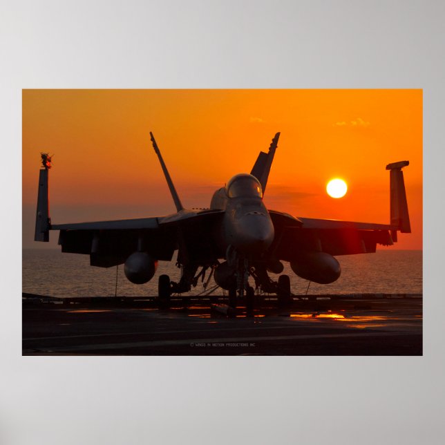 POSTER F/A-18E SUNSET SUPER HORNET (Devant)