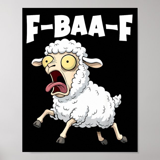 Poster F-baa-f Meme – Funny Screaming Meme Graphic  (Devant)
