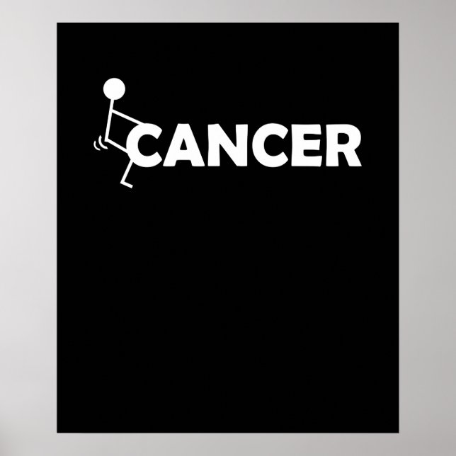 Poster F Cancer Funny Stick figure Vis Hump It (Devant)