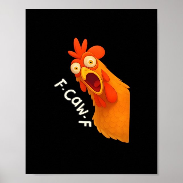 Poster F-Caw-F Chicken Retro Classic (Devant)